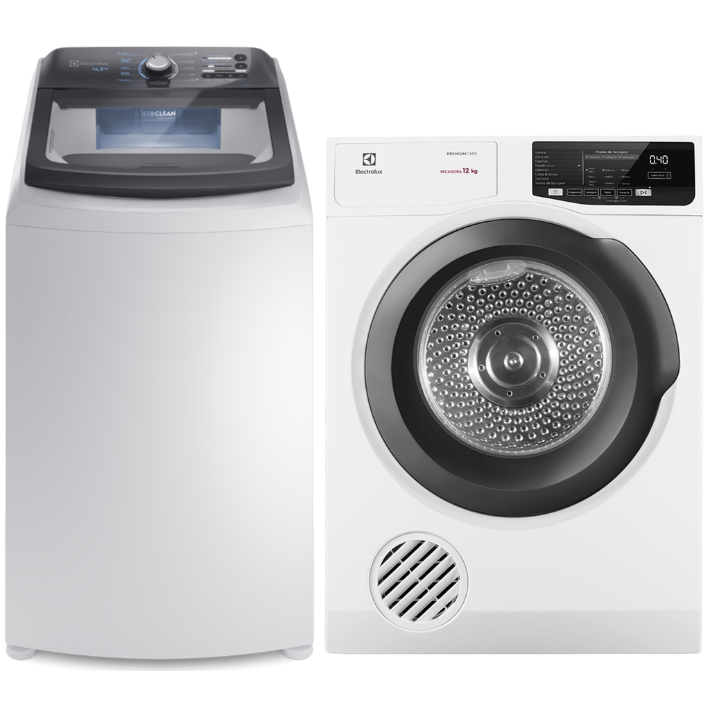 Conjunto Electrolux Lavadora de Roupas 14,5kg Efficient LEE15 + Secadora Piso 12kg SFPL12 220V