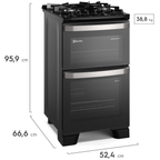 Fogão 4 Bocas Electrolux Experience FE4DP Piso Duplo Forno VaporBake Preto 220V