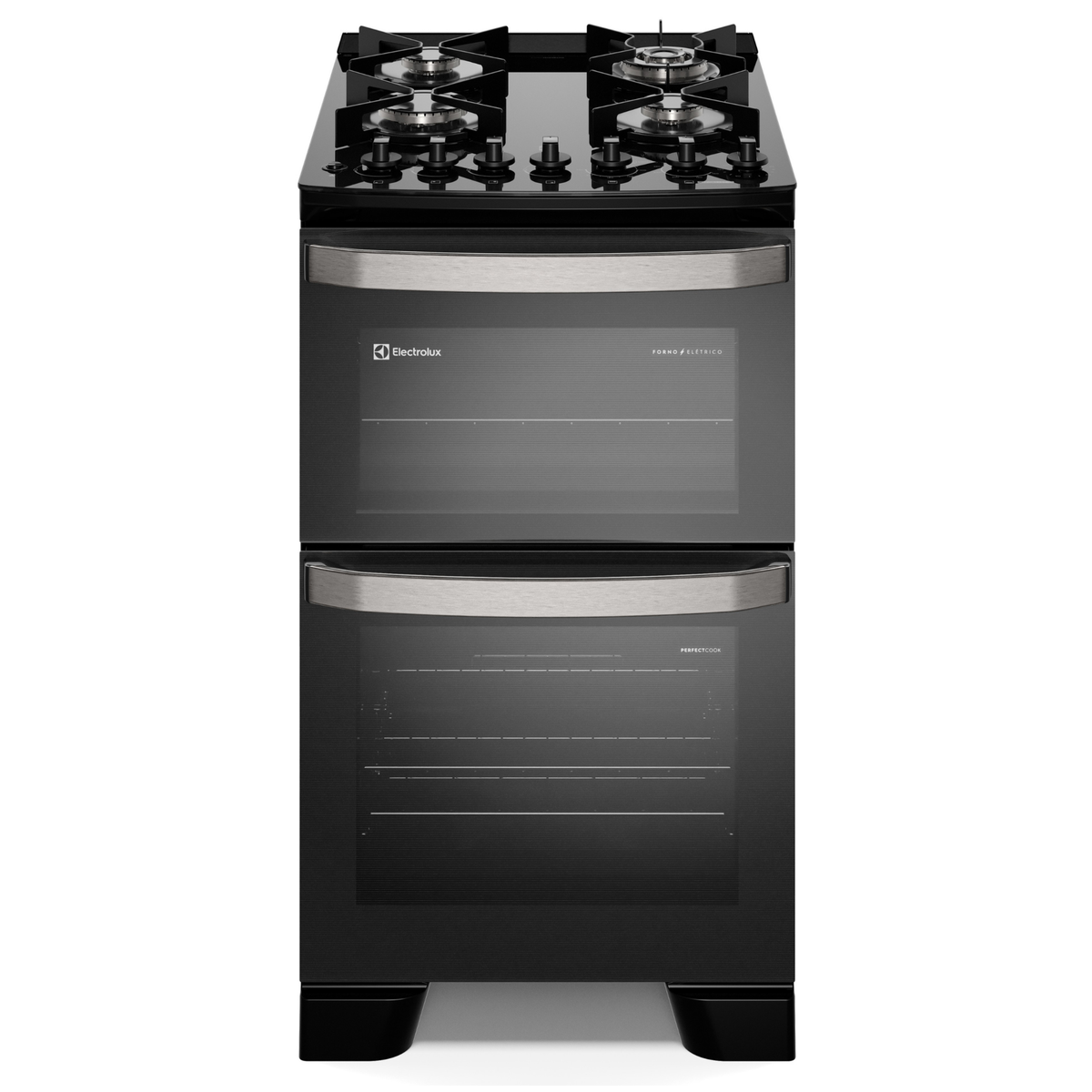 Fogão 4 Bocas Electrolux Experience FE4DP Piso Duplo Forno VaporBake Preto 220V