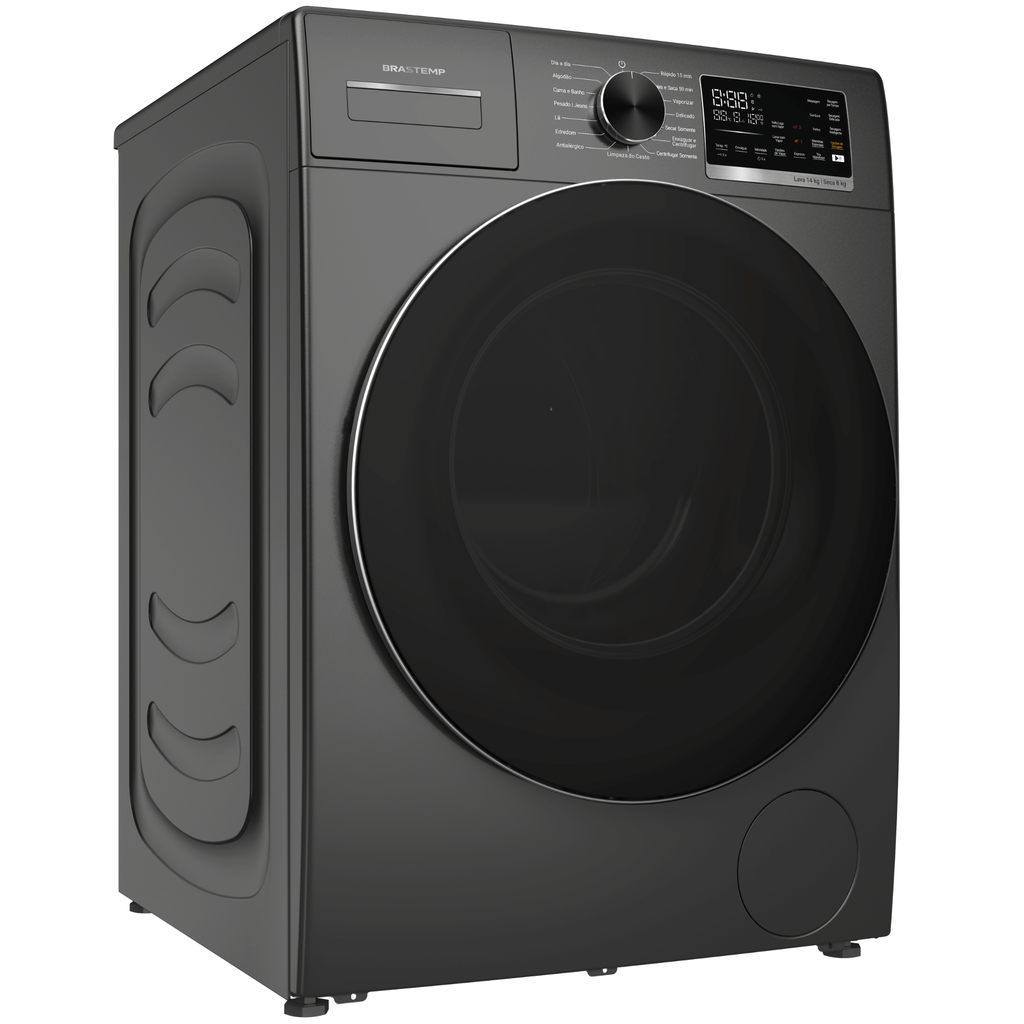 Lava e Seca Brastemp 14kg B= Smart BNO14AS Inverter Titanium 220V