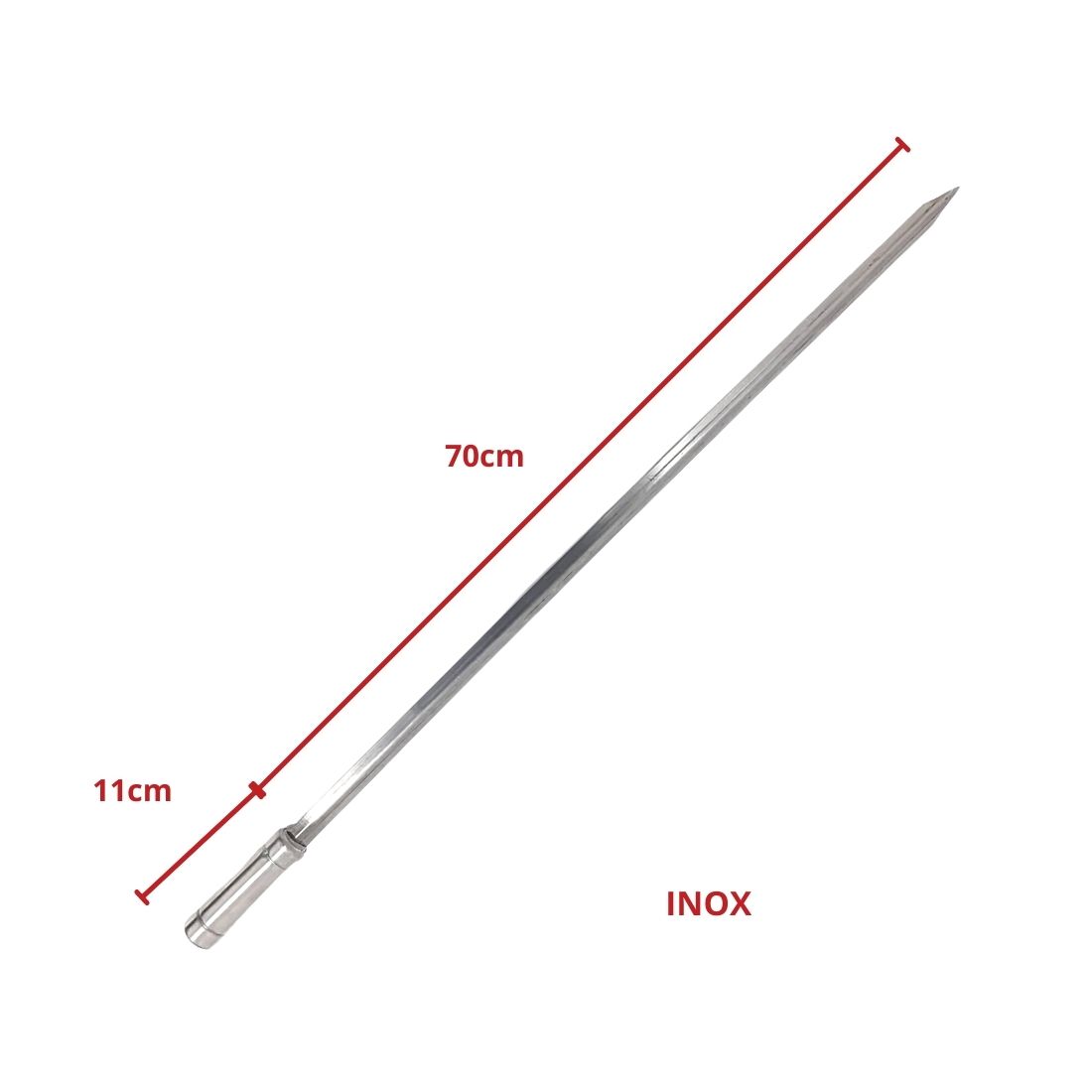 Espeto Chato Laurindos 70cm EC70 Inox