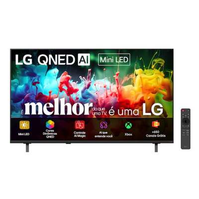 Smart TV QNED 65" 4K LG Mini LED AI QNED70 Preto 220V