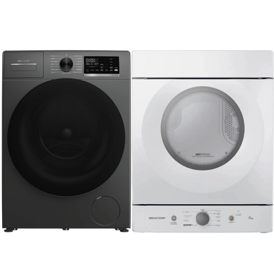 Conjunto Brastemp Lavadora de Roupas 14kg Inverter BNF14AS + Secadora de Parede 10kg BSI10BB 220V