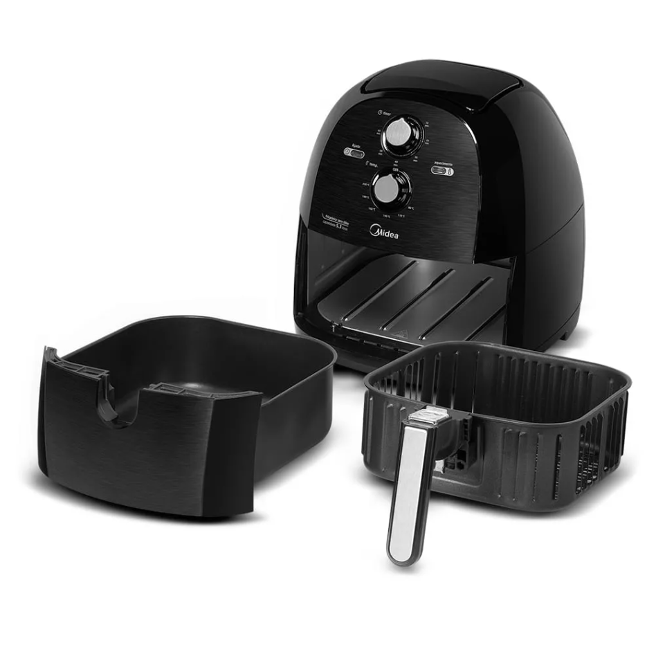 Fritadeira Elétrica Sem Oléo Air Fryer Midea 5,3L  Preto 220V