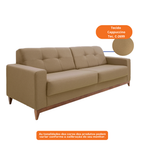 Sofá Living MH4219 240cm Herval 2 Assentos Base Madeira Cappuccino