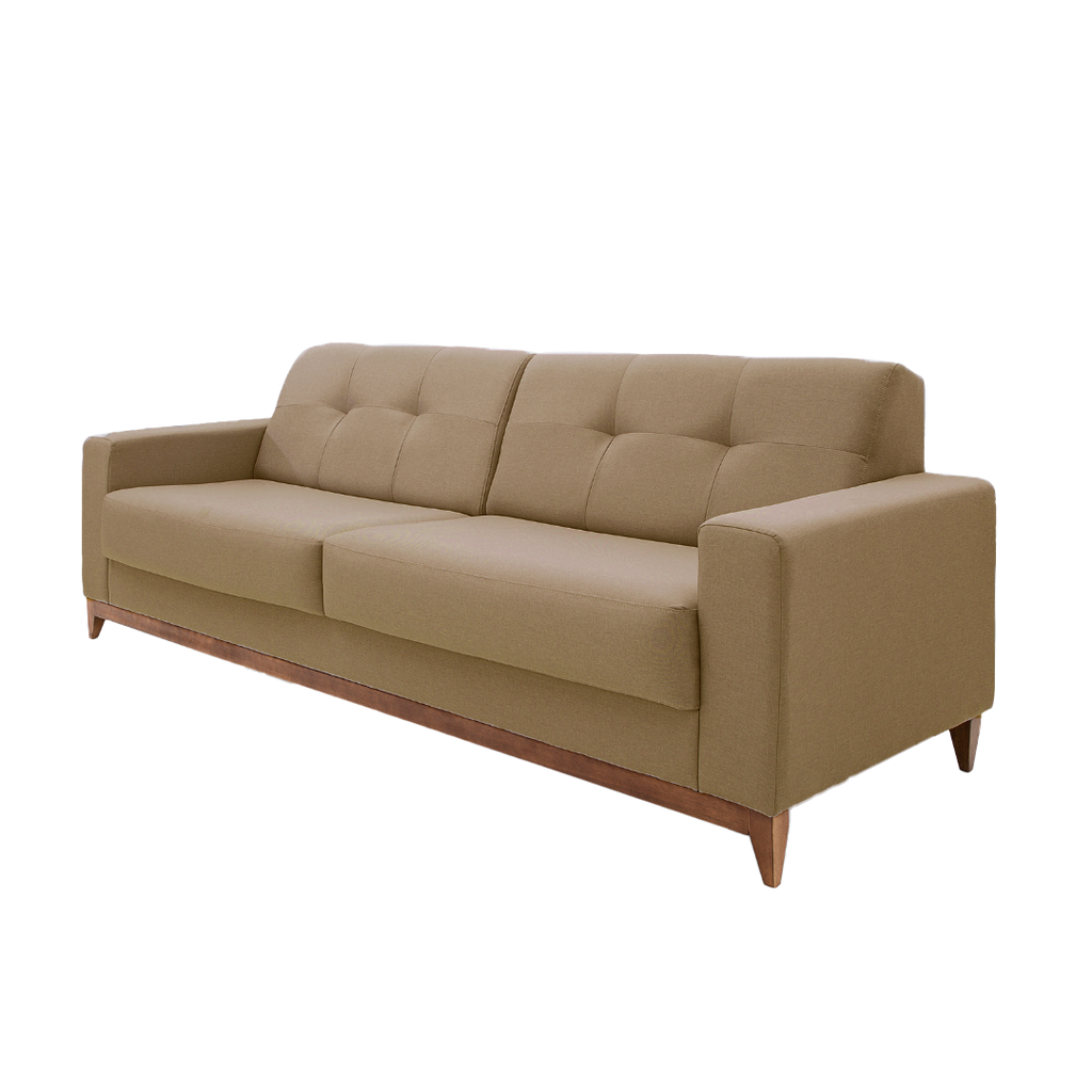 Sofá Living MH4219 240cm Herval 2 Assentos Base Madeira Cappuccino