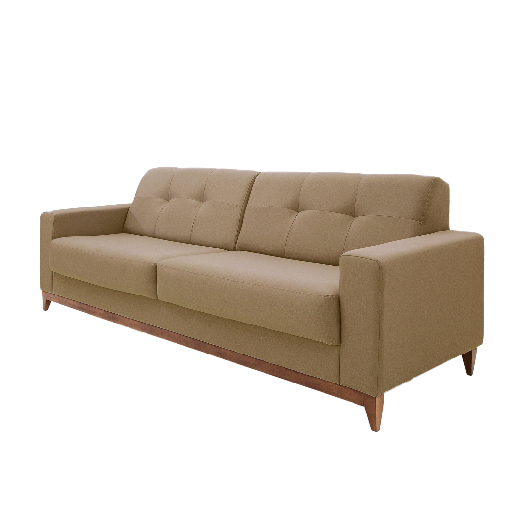 Sofá Living MH4219 240cm Herval 2 Assentos Base Madeira Cappuccino