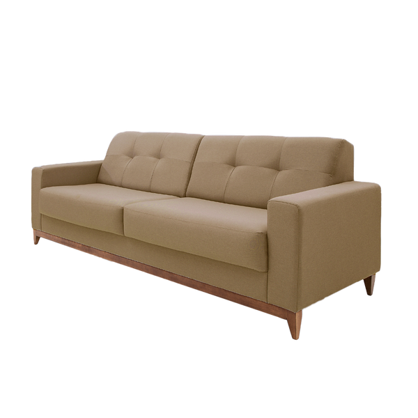 Sofá Living MH4219 240cm Herval 2 Assentos Base Madeira Cappuccino