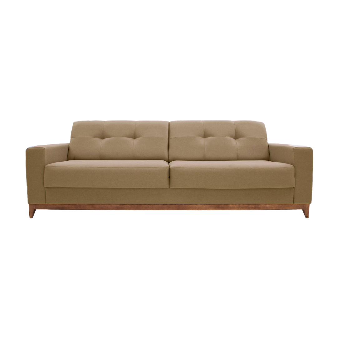 Sofá Living MH4219 240cm Herval 2 Assentos Base Madeira Cappuccino