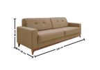 Sofá Living MH4219 240cm Herval 2 Assentos Base Madeira Cappuccino