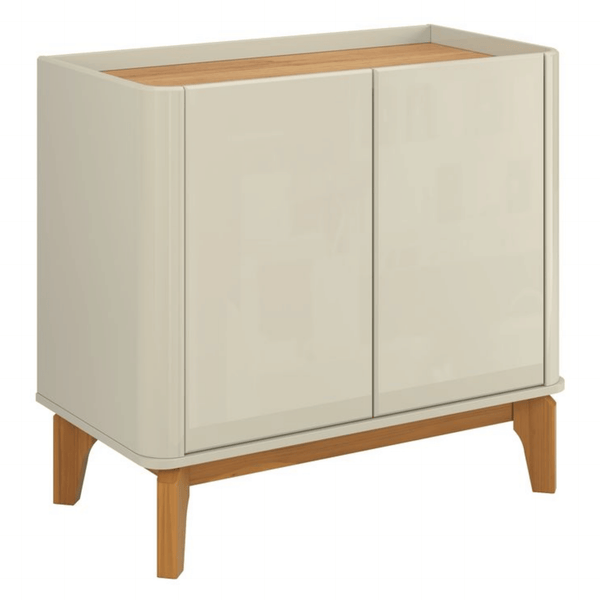 Balcão Buffet Flip Patrimar 86cm 2 Portas Off White e Cinamomo