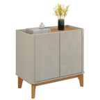 Balcão Buffet Flip Patrimar 86cm 2 Portas Off White e Cinamomo
