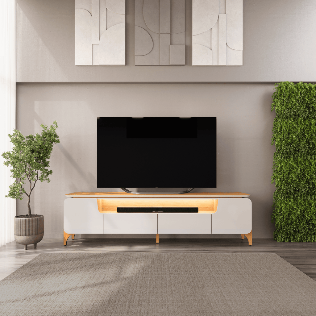 Rack Alicia para TV de até 75" DJ Móveis 224cm 100% MDF Bali e Cedro