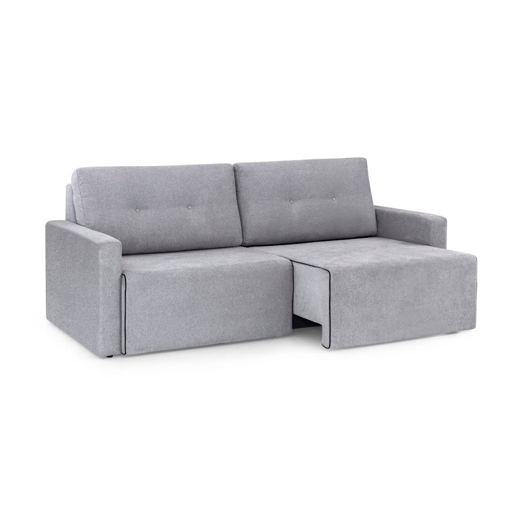Sofá MH4253 200cm Herval 2 assentos Retráteis Linho Cinza