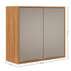 Armário Aéreo de Cozinha Plena Demóbile 100%MDF 80cm 2 Portas Cinamomo e Nude