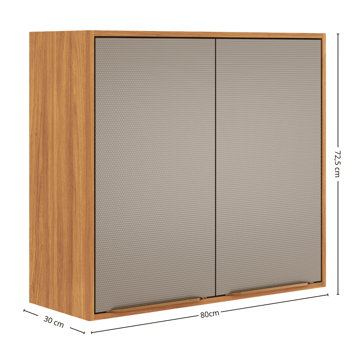 Armário Aéreo de Cozinha Plena Demóbile 100%MDF 80cm 2 Portas Cinamomo e Nude