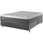 Conjunto Cama Box Comfy Queen Ecoflex 158x198x76cm Molas Ensacadas Grafite