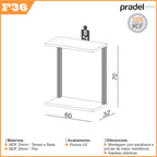 Mesa de Apoio para Sofá Dalla Costa F36 100% MDF Freijó e Preto Fosco