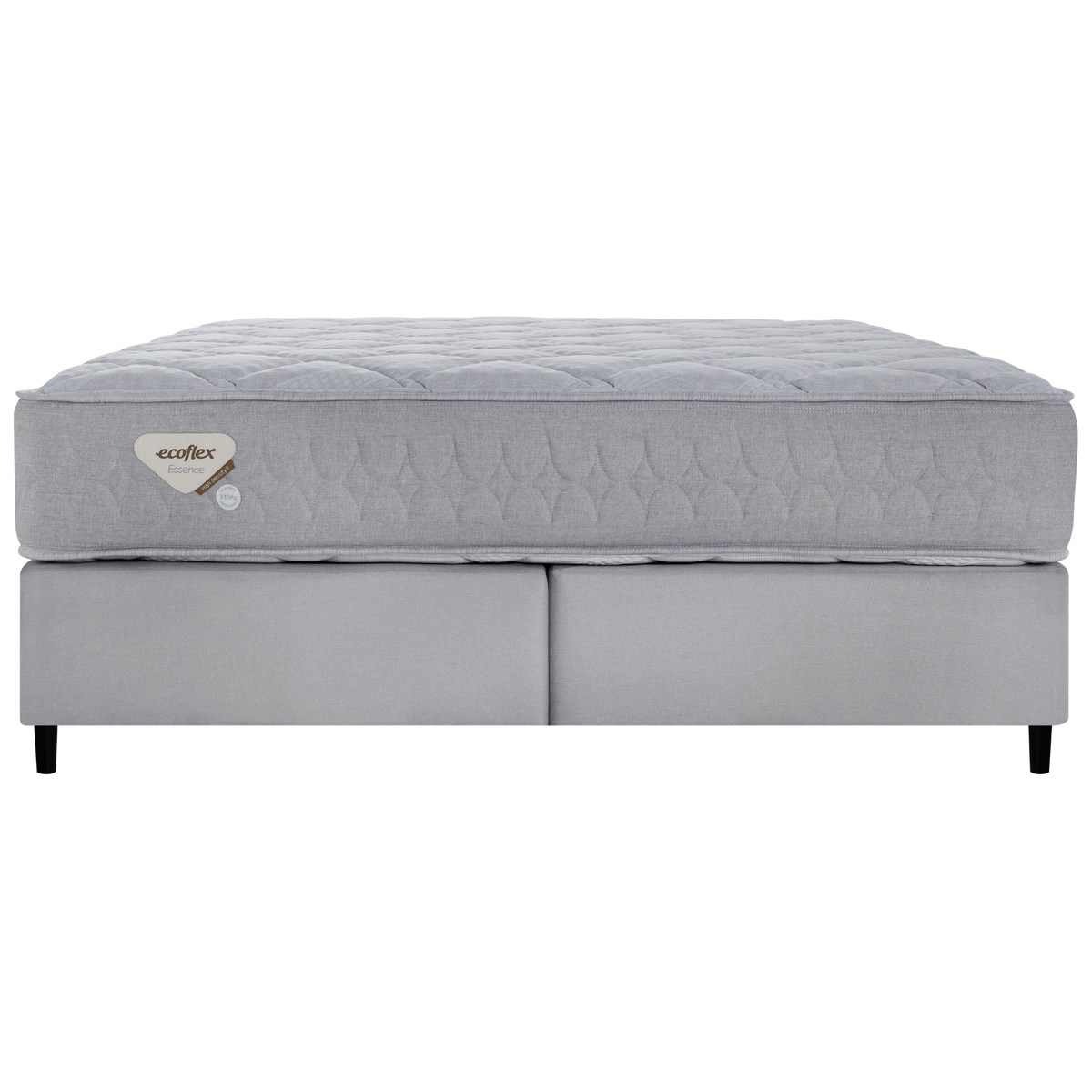 Conjunto Cama Box High Density II Queen Ecoflex 158x198x57cm Molas Superlastic Prata