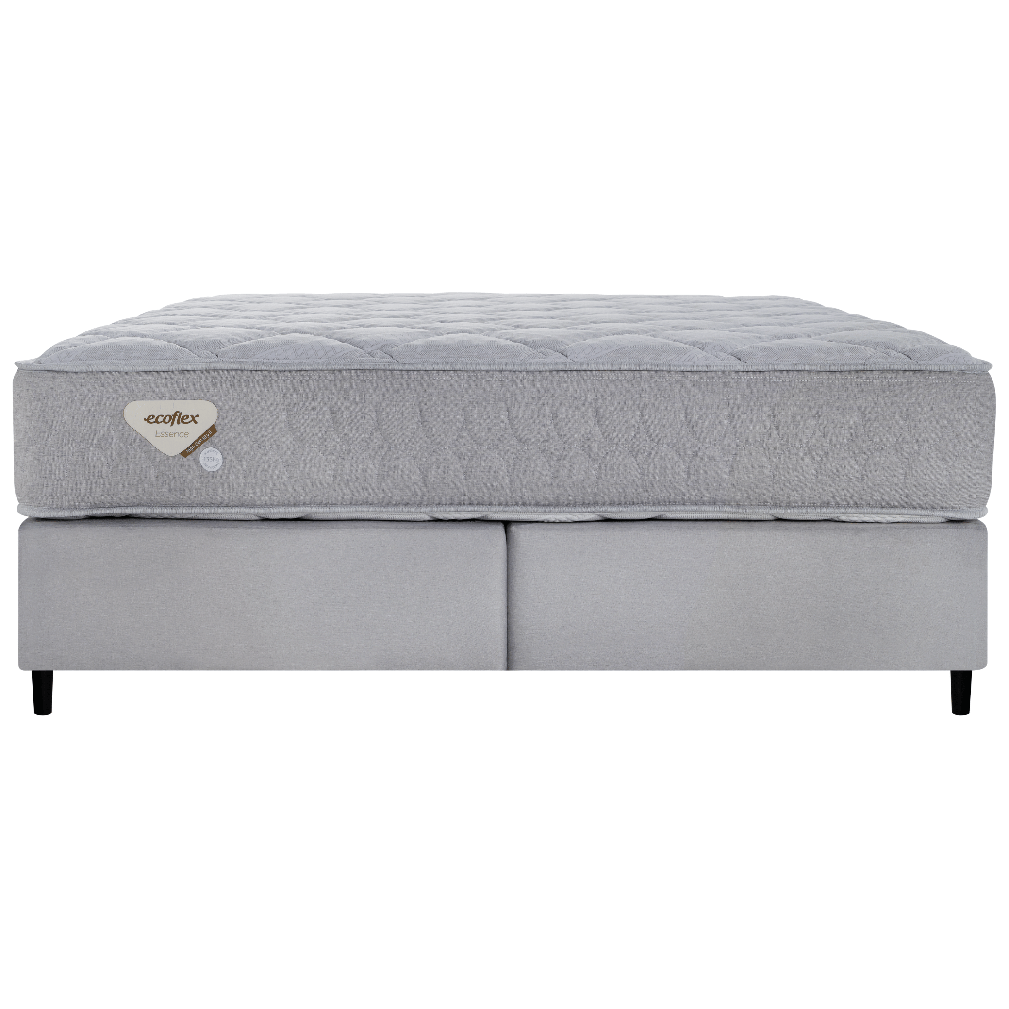 Conjunto Cama Box High Density II Queen Ecoflex 158x198x57cm Molas Superlastic Prata