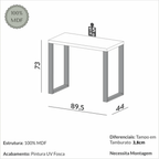 Escrivaninha Dalla Costa F11 90cm 100% MDF Off White e Freijó