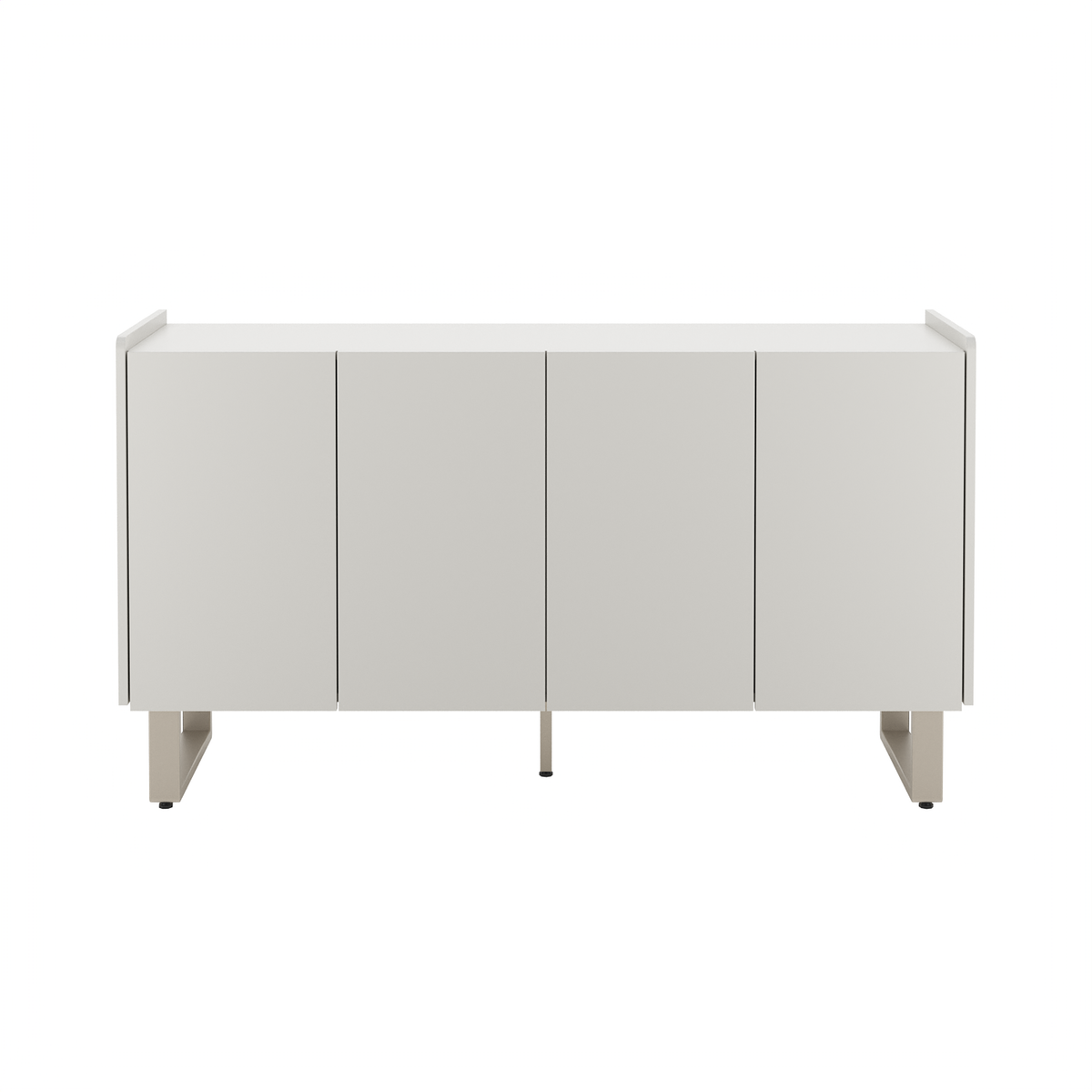 Balcão Buffet Arcadia Província 137cm 4 Portas Off White e Champanhe