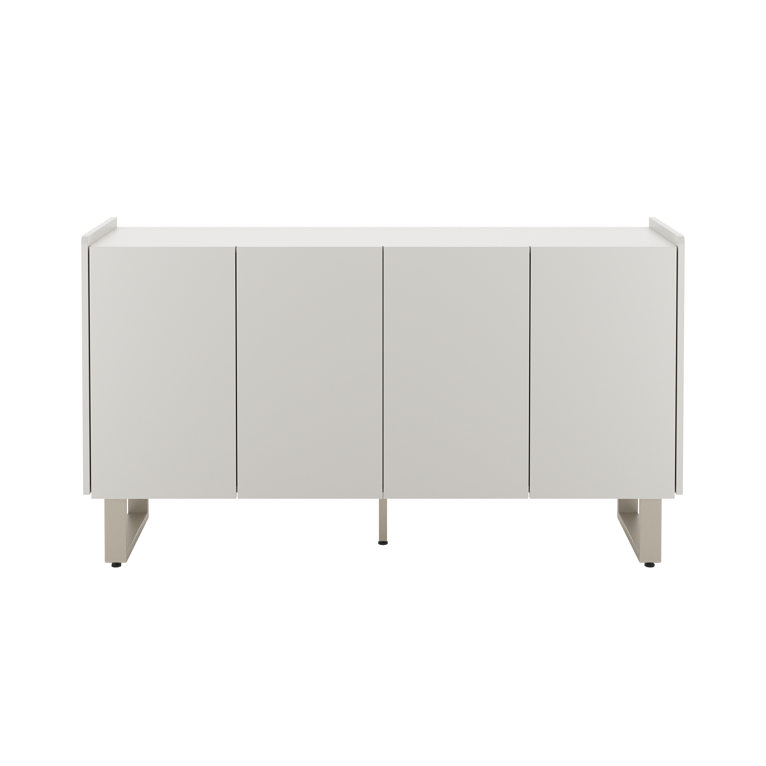 Balcão Buffet Arcadia Província 137cm 4 Portas Off White e Champanhe