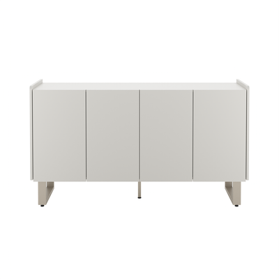 Balcão Buffet Arcadia Província 137cm 4 Portas Off White e Champanhe