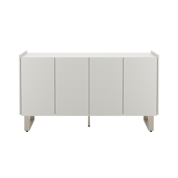 Balcão Buffet Arcadia Província 137cm 4 Portas Off White e Champanhe