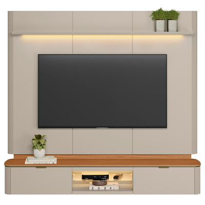 Home Painel Suspenso Ferrara Linea 180cm com Led Canela e Off White