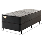 Conjunto Cama Box Solteiro Relax Comfort Ecoflex  88X188x66 Molas Ensacadas
