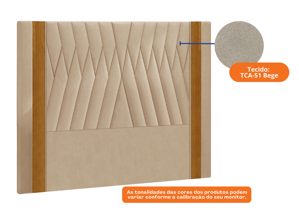 Cabeceira Belle Perfan 160x09cm Amadeirado Bege
