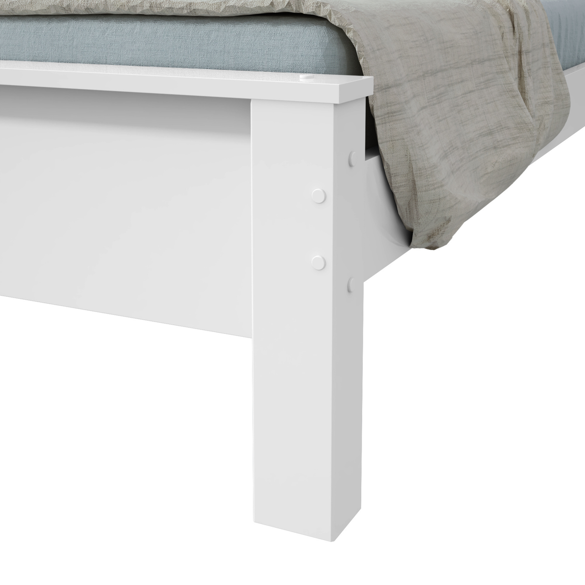 Cama Solteiro Bibox Athenas Lopas Cama Auxiliar e 2 Gavetas Branco
