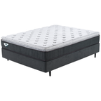 Conjunto Cama Box Comfy Casal Ecoflex 138x188x76cm Molas Ensacadas Grafite