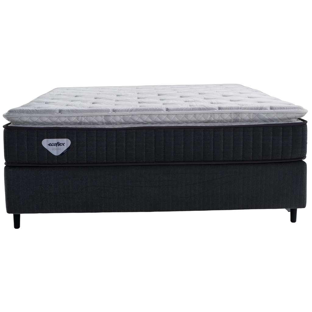 Conjunto Cama Box Comfy Casal Ecoflex 138x188x76cm Molas Ensacadas Grafite
