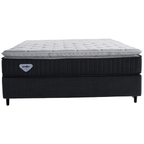 Conjunto Cama Box Comfy Casal Ecoflex 138x188x76cm Molas Ensacadas Grafite