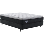 Conjunto Cama Box Comfy Casal Ecoflex 138x188x76cm Molas Ensacadas Grafite