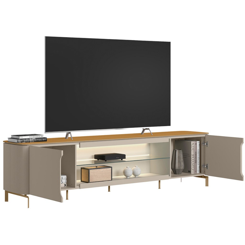 Rack Santorini Linea 239cm com LED Tauari e Off White