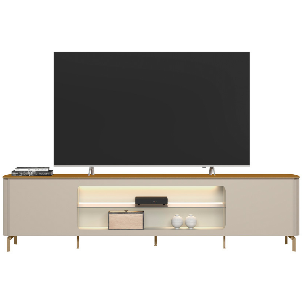 Rack Santorini Linea 239cm com LED Tauari e Off White