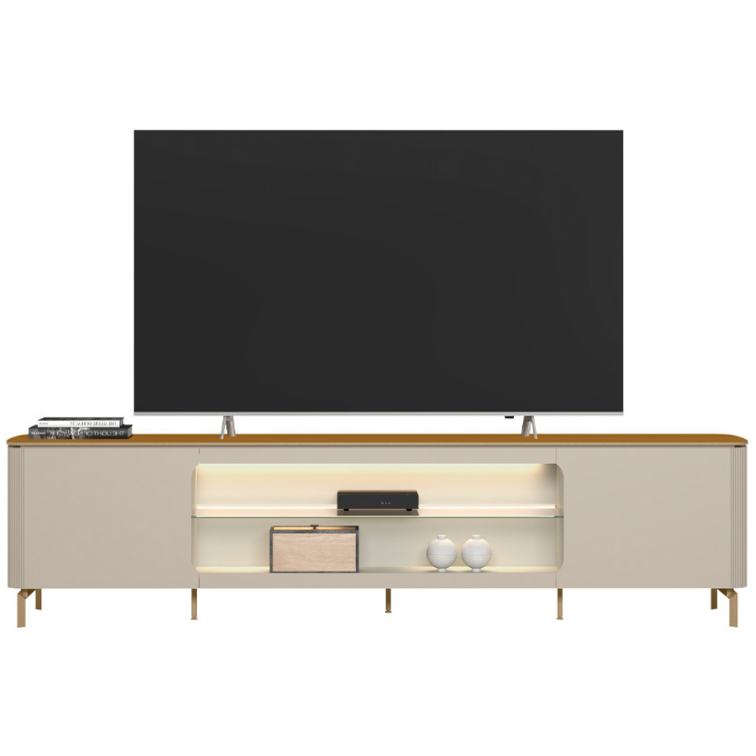 Rack Santorini Linea 239cm com LED Tauari e Off White