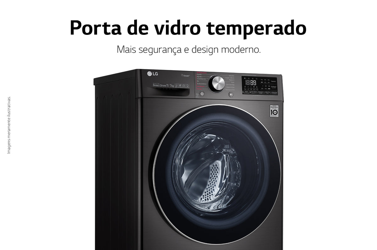 Lavadora e Secadora 17kg LG Torre WashTower AI DD Smart Black Inox 220V