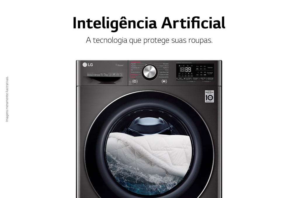Lavadora e Secadora 17kg LG Torre WashTower AI DD Smart Black Inox 220V