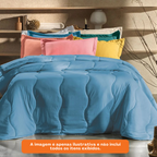 Edredom Solteiro Altenburg Toque Acetinado Four Season 170x240cm Azul