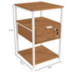 Mesa de Cabeceira Industrial Kappesberg LI046 Canela e Branco