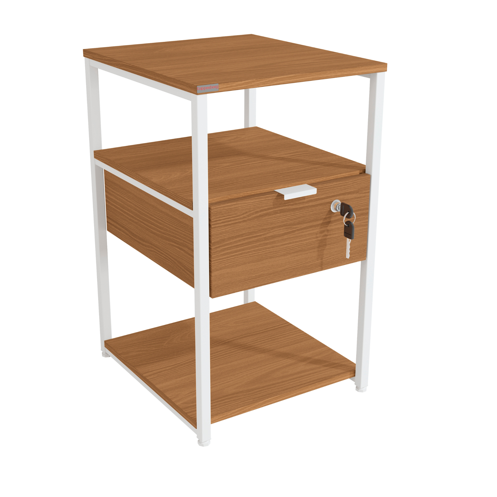 Mesa de Cabeceira Industrial Kappesberg LI046 Canela e Branco