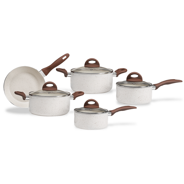 Jogo de Panelas  Ceramic Life Brinox5 Peças Indução Granada Vanilla