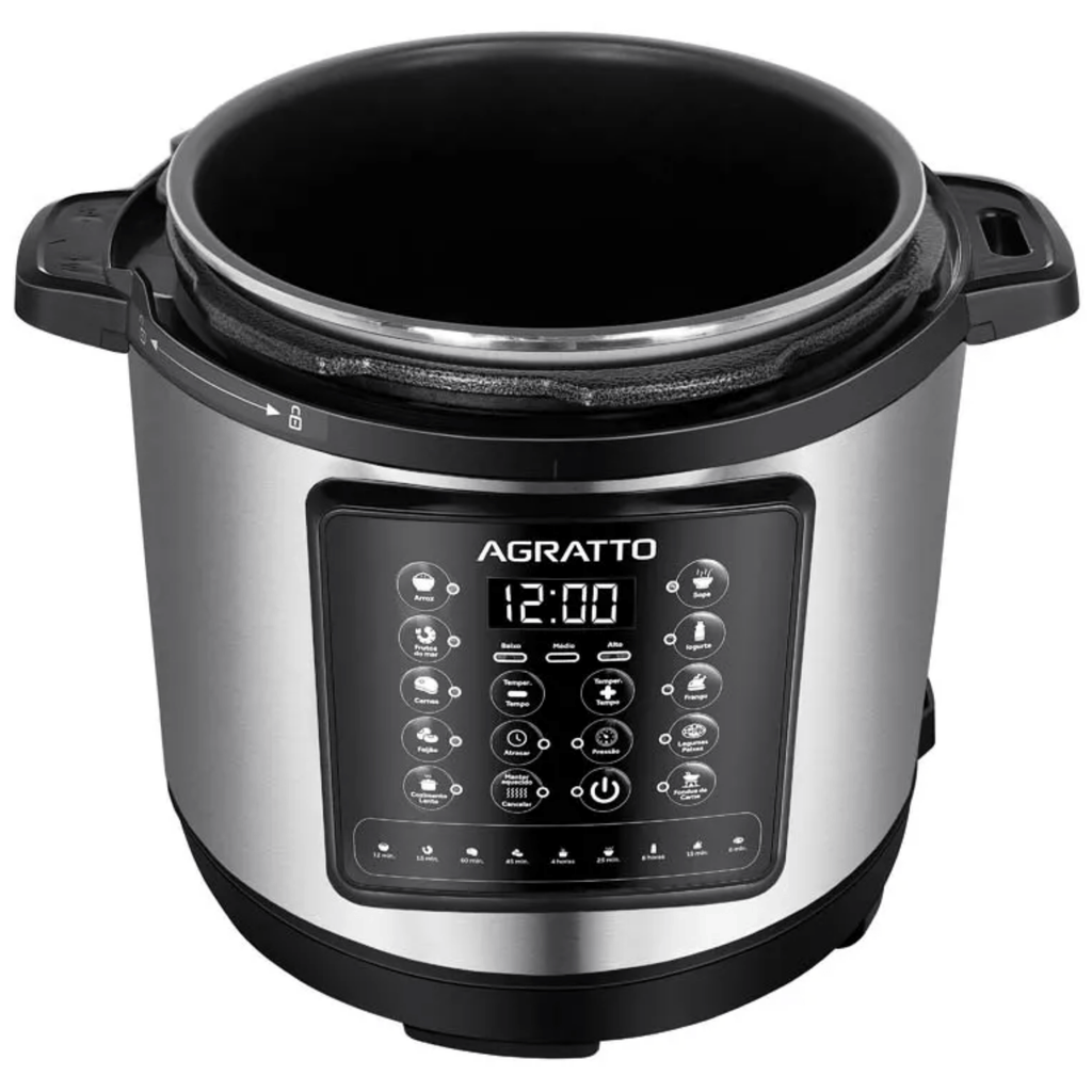 Panela de Pressão Elétrica Agratto 6L Digital APPD01I-02 Inox 220V