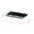 Cooktop à Gás Fischer 5 Bocas Platinium Prime Tripla chama Trempe em Ferro Fundido 19784-51515 Bivolt