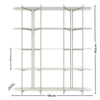 Estante Enya Província 180x195cm 5 Prateleiras Off White e Champanhe