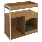 Aparador com Cama Pet LI061 Kappesberg 90cm 1 Porta Canela e Branco